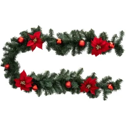 Feeric Lights & Christmas Guirlande de sapin (200 cm) Poinsettia luxe Rouge Outlet