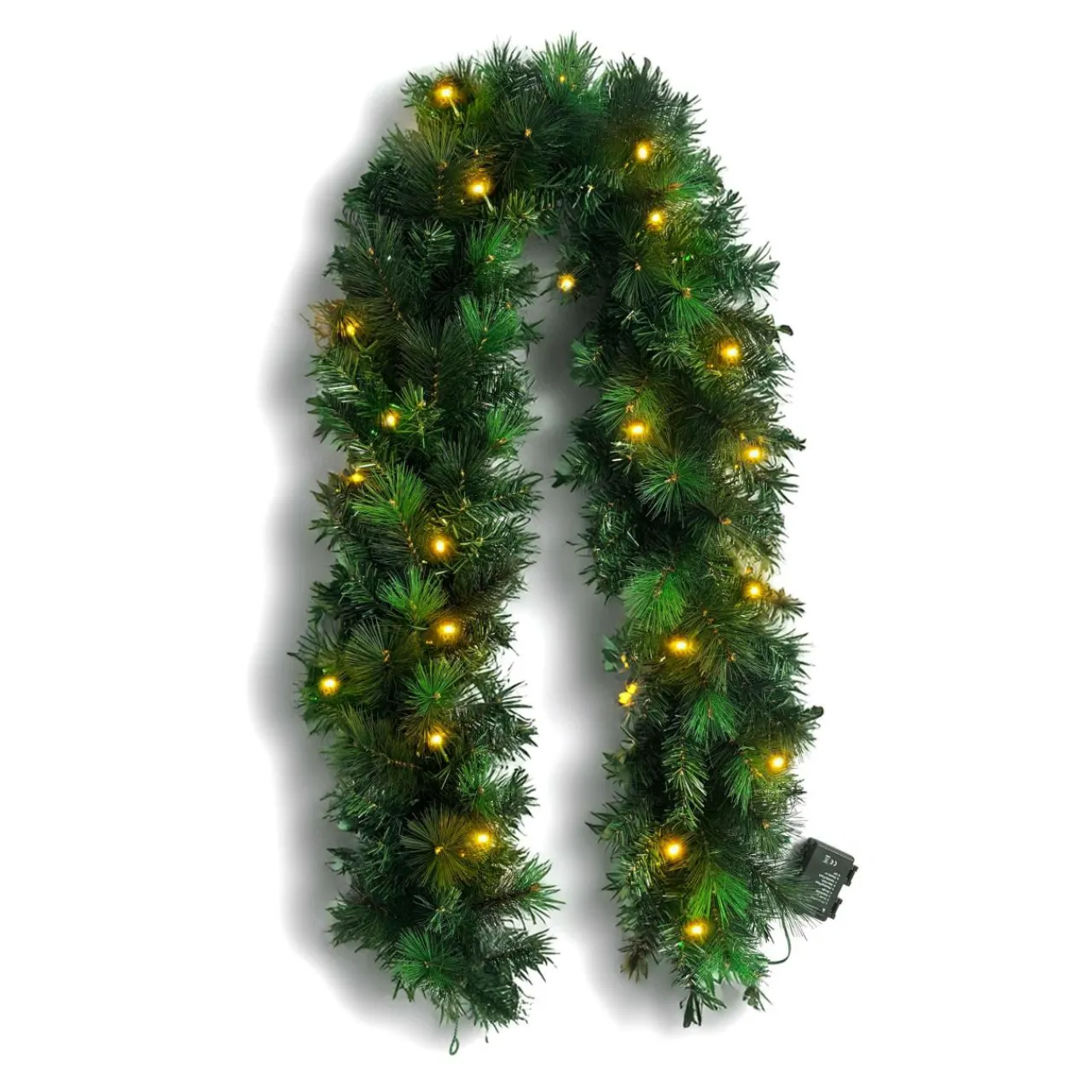 EMINZA Guirlande de sapin lumineuse (180 cm - D25) Edmonton Vert et blanc chaud Sapin vert lumineux Clearance