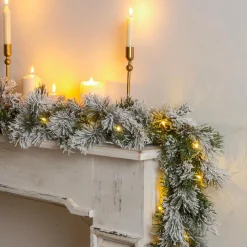 EMINZA Guirlande de sapin lumineuse (300 cm - D25) Edmonton Vert enneigé et blanc chaud Sapin enneigé lumineux Sale