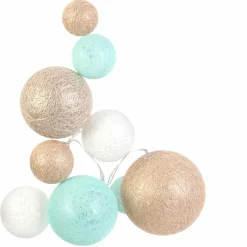 THE HOME DECO LIGHT Guirlande lumineuse déco 10 boules 1 m Savannah Beige Hot
