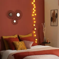 ATMOSPHERA Guirlande lumineuse déco 20 boules 4,36 m Bobina Jaune moutarde Sale