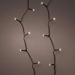 KAEMINGK Guirlande lumineuse Durawise à piles 17,90 m 240 LED câble noir Blanc chaud Blanc Chaud - câble noir