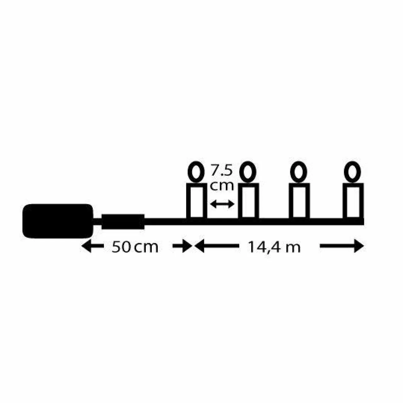 KAEMINGK Guirlande lumineuse Durawise à piles 14,30 m 192 LED câble noir Multicolore Multicolore - câble noir Hot