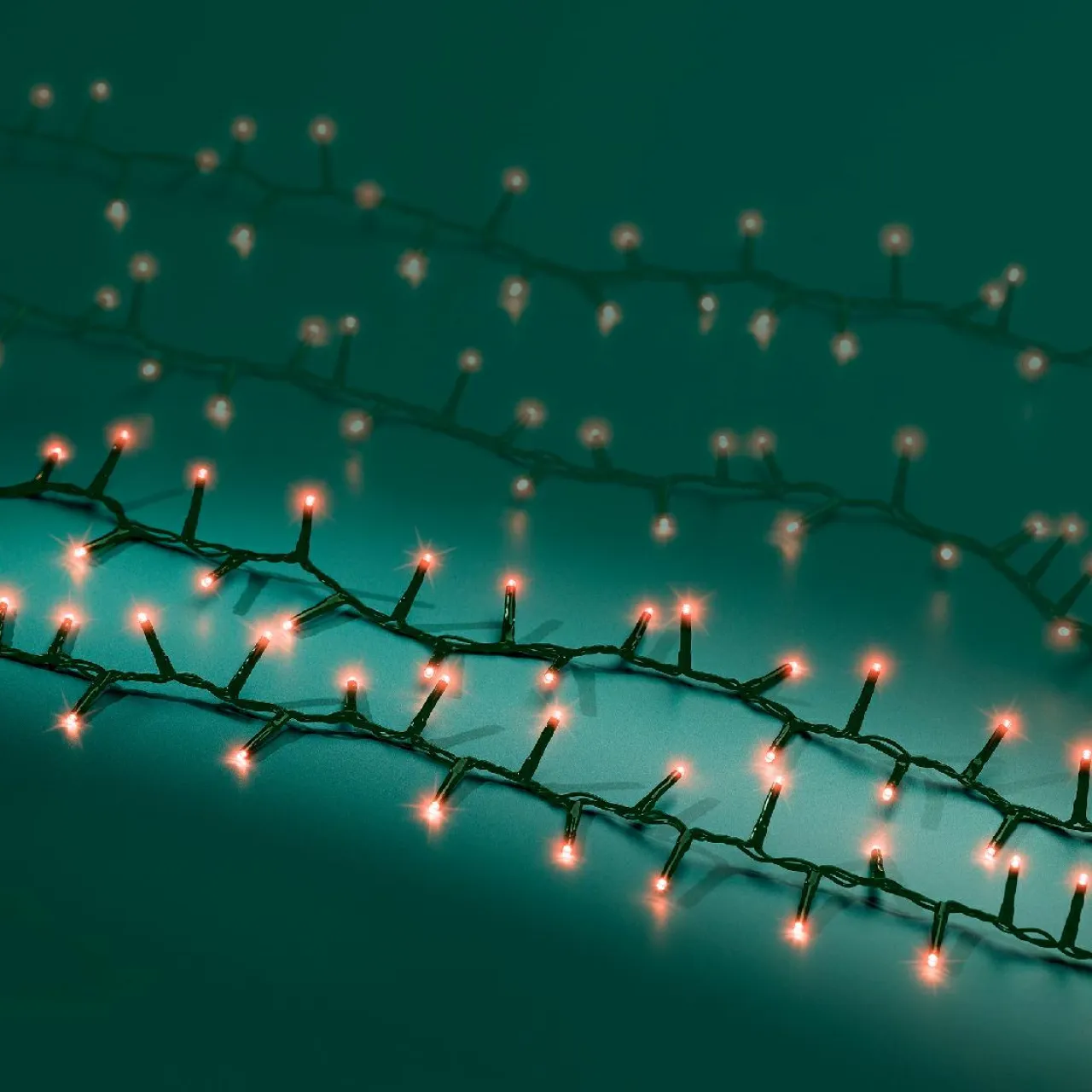 KAEMINGK Guirlande lumineuse 22,5 m 1000 LED câble vert Luxe Rouge Rouge - câble vert