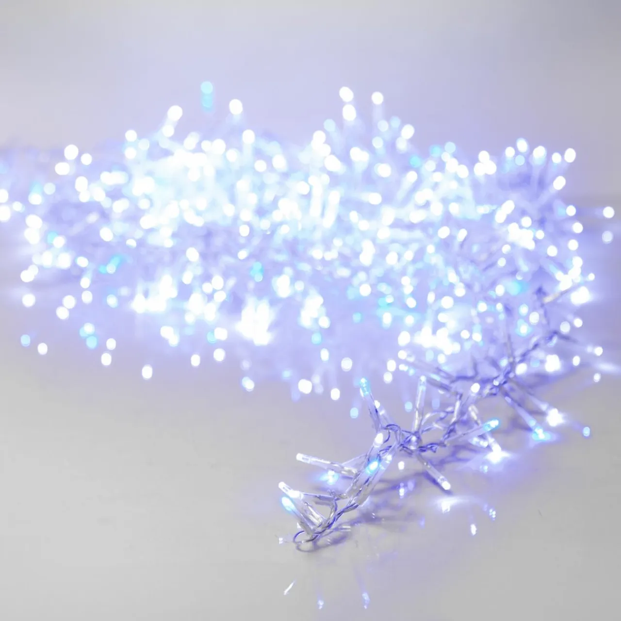 KAEMINGK Guirlande lumineuse 11 m 500 LED câble transparent Luxe Bicolore Blanc et bleu Bicolore Bleu / Blanc froid - câble transparent Discount
