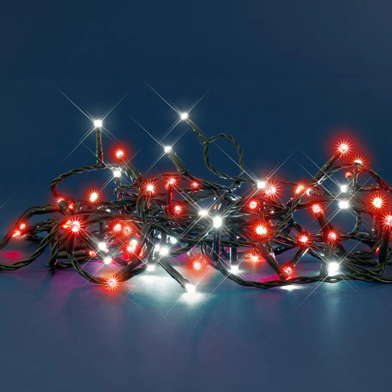 BLACHERE Guirlande lumineuse 8 m 128 LED câble vert Flashing light Bicolore Rouge et blanc froid Bicolore Rouge / Blanc chaud - câble vert Online