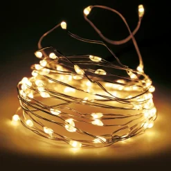 KOOPMAN Guirlande lumineuse 24 m 240 Micro LED Fil d'argent Blanc chaud