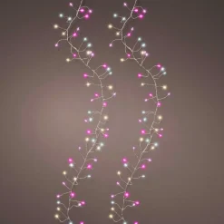 KAEMINGK Guirlande lumineuse 6 m 480 Micro LED câble argent Luxe Tricolore Rose, blanc chaud et froid Tricolore Rose Blanc chaud / froid - câble argent