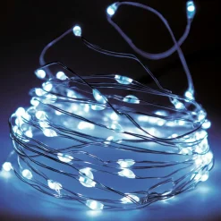 KOOPMAN Guirlande lumineuse 8 m 80 Micro LED Fil d'argent Blanc froid Discount