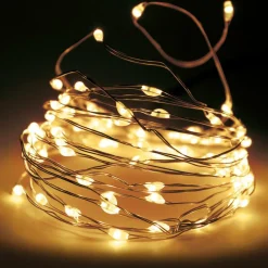 KOOPMAN Guirlande lumineuse 12 m 120 Micro LED Fil d'argent Blanc chaud Sale