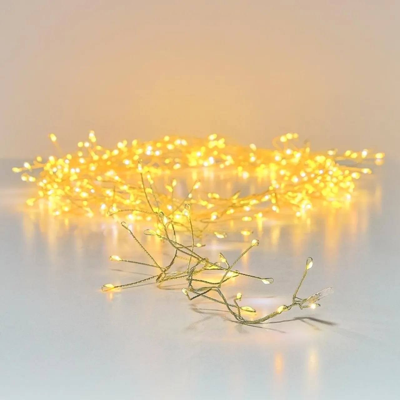 KAEMINGK Guirlande lumineuse 12 m 960 Micro LED câble or Luxe bicolore Blanc chaud et froid Bicolore Blanc chaud / Blanc froid - Câble Or Discount