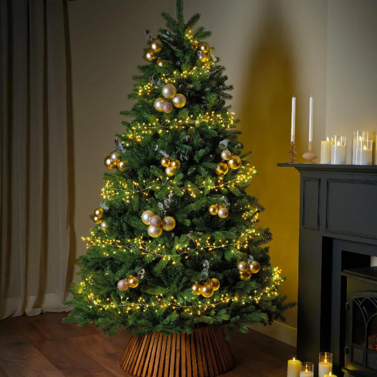 KAEMINGK Guirlande lumineuse 12 m 960 Micro LED câble or Luxe bicolore Blanc chaud et froid Bicolore Blanc chaud / Blanc froid - Câble Or Discount