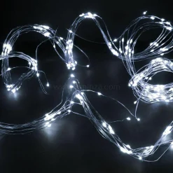 KOOPMAN Guirlande lumineuse à piles 195 cm 40 micro LED Fil d'argent Blanc froid