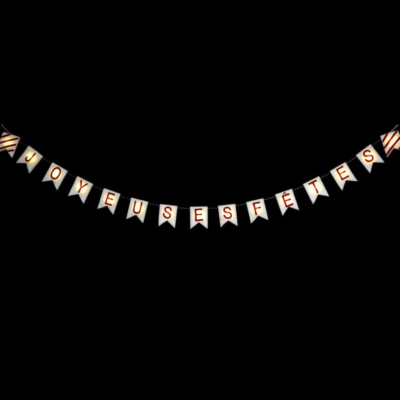 Feeric Lights & Christmas Guirlande lumineuse à piles 15 LED (5 m) "Joyeux Noel" Blanc chaud Sale