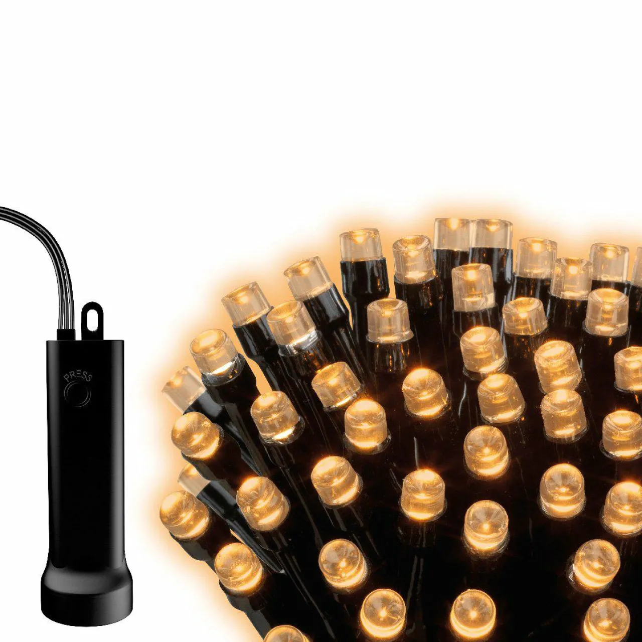 KAEMINGK Guirlande lumineuse à piles 3,50 m 48 LED câble noir Durawise Blanc chaud Blanc Chaud - câble noir