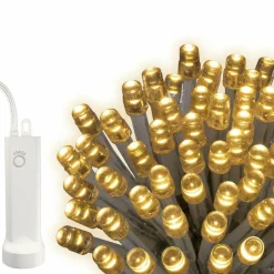 KAEMINGK Guirlande lumineuse à piles 14,30 m 192 LED câble transparent Durawise Blanc chaud Blanc Chaud - câble noir Discount