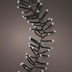 KAEMINGK Guirlande lumineuse à piles 2 m 192 LED câble noir Grappe Durawise Blanc froid Outlet
