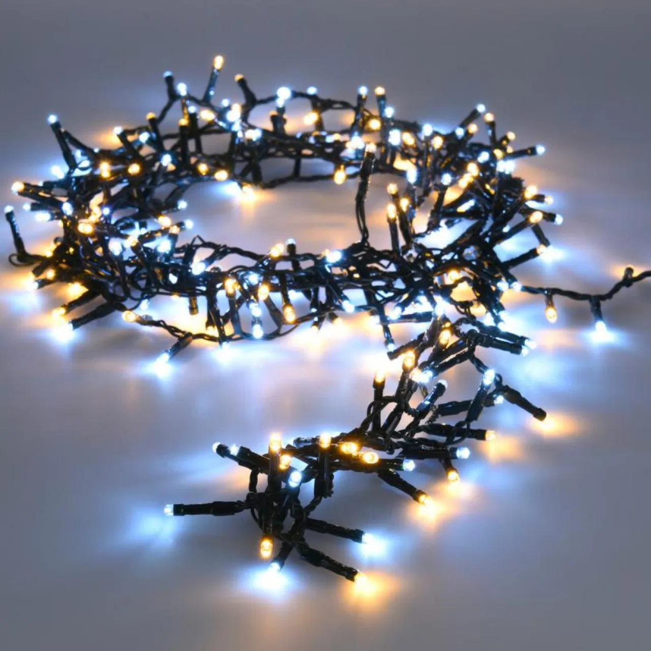 KOOPMAN Guirlande lumineuse à piles 4 m 200 LED câble vert Boa Bicolore blanc chaud et froid Bicolore Blanc chaud / Froid - câble vert Sale