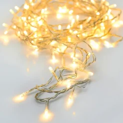 KOOPMAN Guirlande lumineuse à piles 14.50 m 192 LED câble transparent Luxe Blanc chaud Blanc Chaud - câble transparent Best
