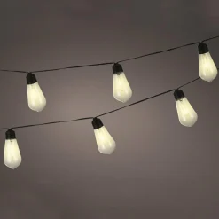 #N/A Guirlande lumineuse solaire 1,8 m 10 LED Guinguette et blanc chaud Noir Best