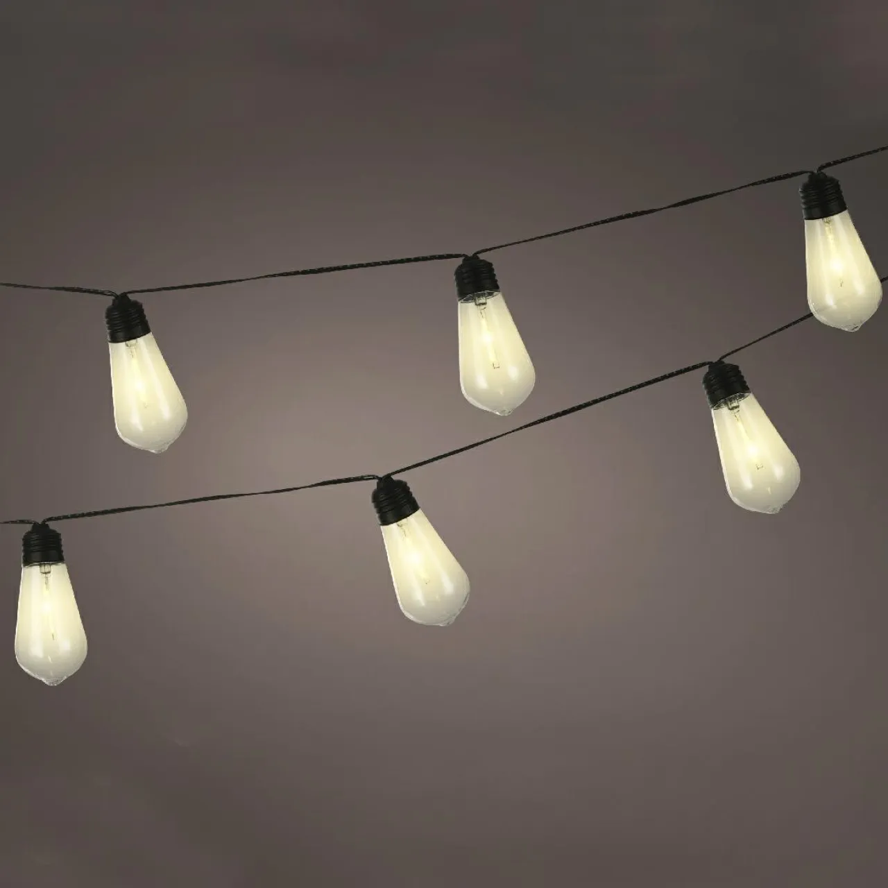 #N/A Guirlande lumineuse solaire 1,8 m 10 LED Guinguette et blanc chaud Noir Best