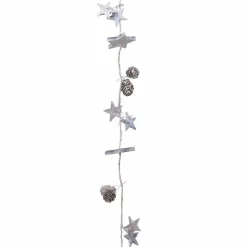 KAEMINGK Guirlande pomme de pin et étoile (100 cm) Glacée Gris Clearance