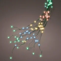 KAEMINGK Guirlande rideau pour sapin H2,40 m 832 Micro LED câble vert Multicolore Multicolore - câble vert Sale