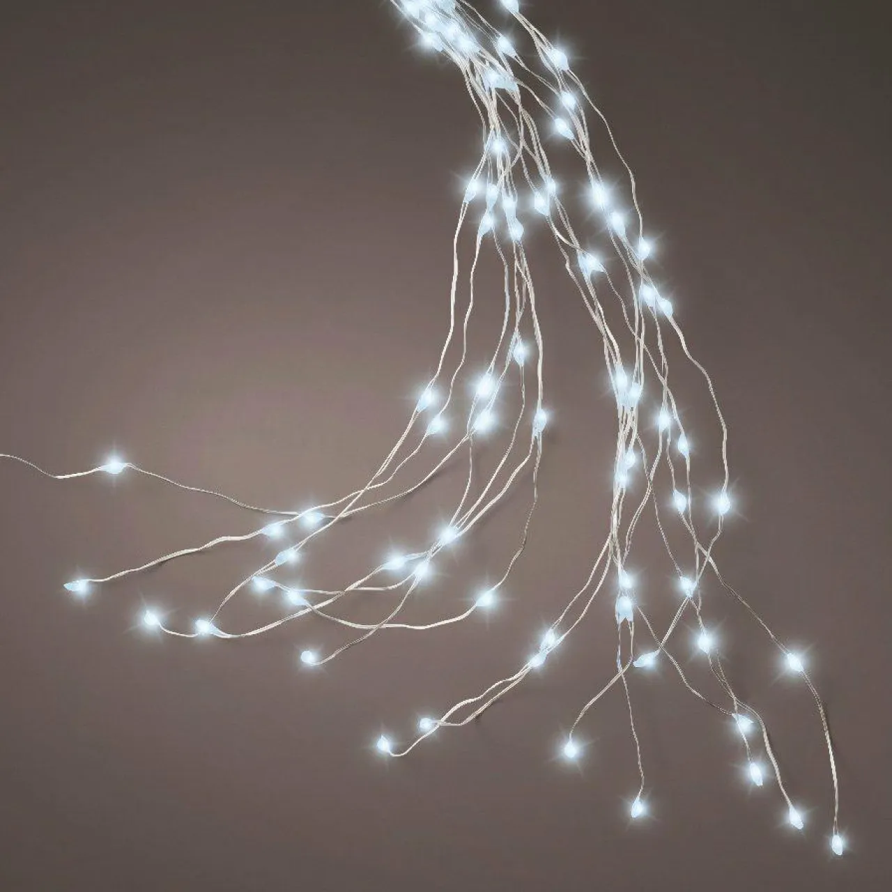 KAEMINGK Guirlande rideau pour sapin H2,40 m 832 Micro LED câble argent Blanc froid Blanc Froid - câble argent Best