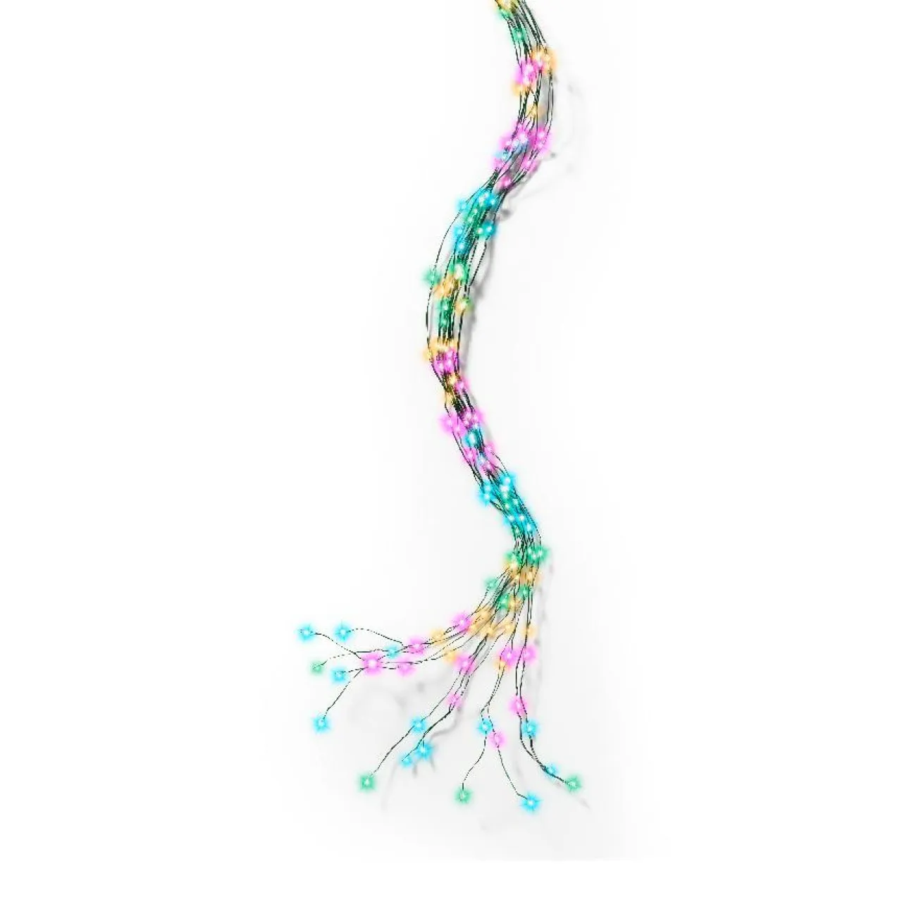 KAEMINGK Guirlande rideau pour sapin H1,80 m 408 Micro LED câble vert Multicolore pastel Multicolore Pastel Câble Vert Outlet