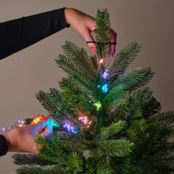 KAEMINGK Guirlande rideau pour sapin H1,80 m 408 Micro LED câble vert Multicolore pastel Multicolore Pastel Câble Vert Outlet