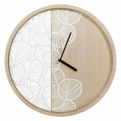 OSTARIA Horloge murale en bois (D40 cm) Calathea Blanc Discount