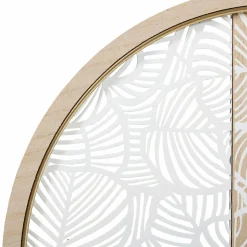 OSTARIA Horloge murale en bois (D40 cm) Calathea Blanc Discount