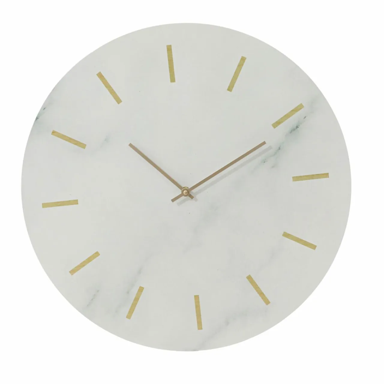EMINZA Horloge murale en bois (D51 cm) Marbre Blanc New