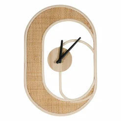 OSTARIA Horloge murale en rotin (H41 cm) Luna Naturel Discount