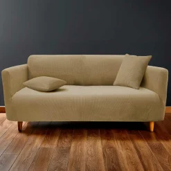 douceur d'intu017drieur Housse de canapé extensible effet gaufré (225 x 245 cm) Sacha Beige Clearance