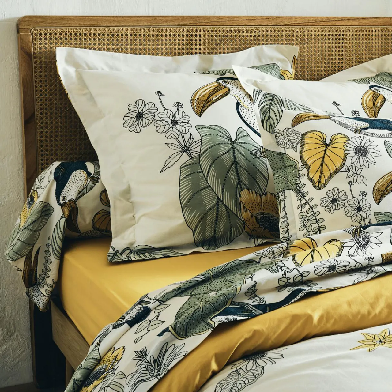 TRADILINGE Housse de couette coton lavé (260 x 240 cm) Toco e Vert New
