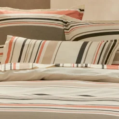 TRADI LINGE Housse de couette coton lavé (260 x 240 cm) Hugo Corail Orange Sale