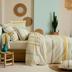 TRADI LINGE Housse de couette coton lavé (280 x 240 cm) Hugo Jaune moutarde Outlet