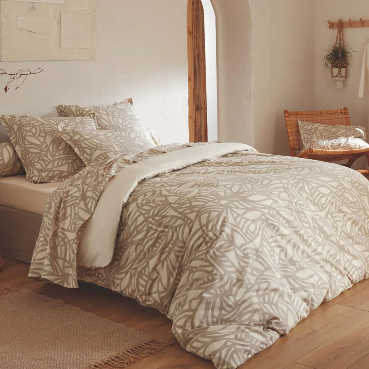 TRADILINGE Housse de couette coton lavé (240 x 220 cm) Séréna Beige Clearance
