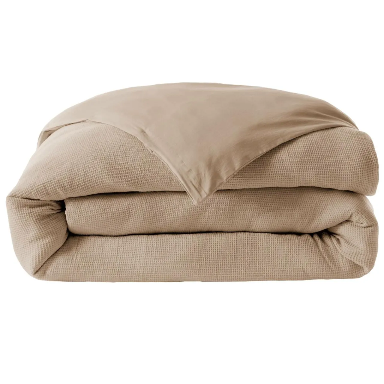 EMINZA Housse de couette coton nid d'abeille (140 x 200 cm) Eva Ficelle Discount
