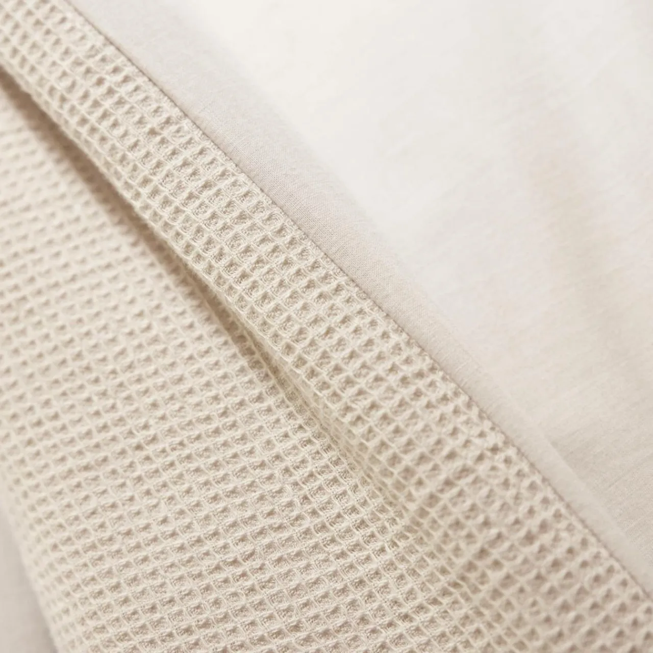 EMINZA Housse de couette coton nid d'abeille (240 x 220 cm) Eva Beige