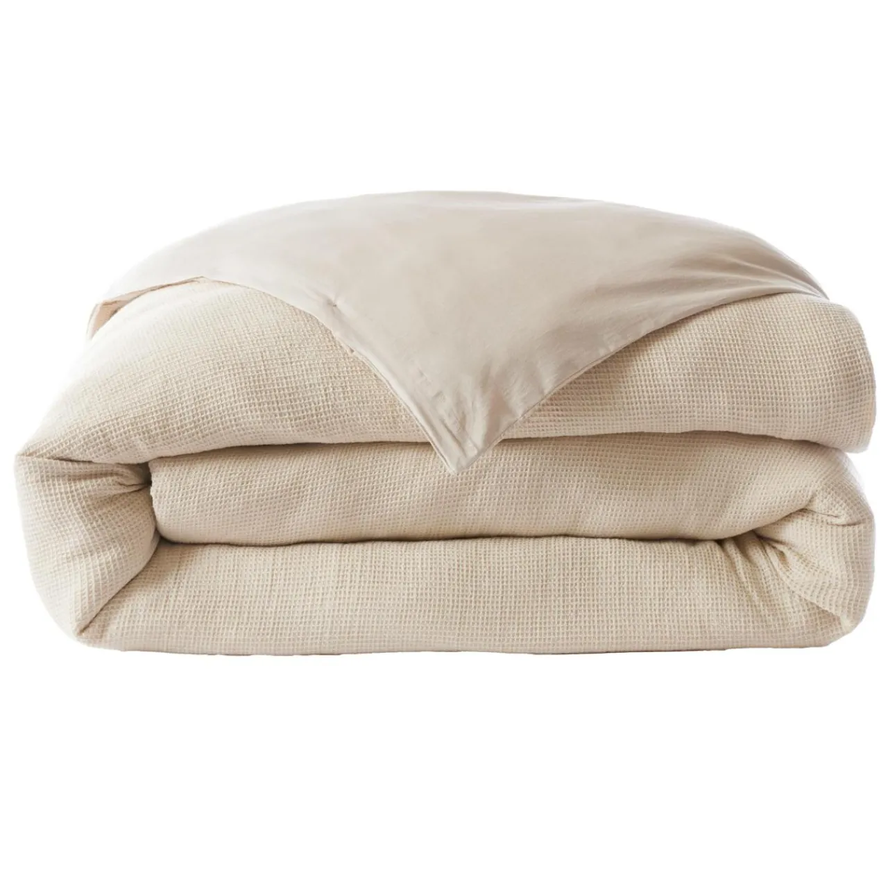 EMINZA Housse de couette coton nid d'abeille (240 x 220 cm) Eva Beige