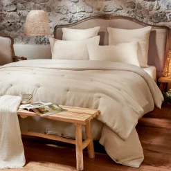 EMINZA Housse de couette coton nid d'abeille (260 x 240 cm) Eva Beige Best