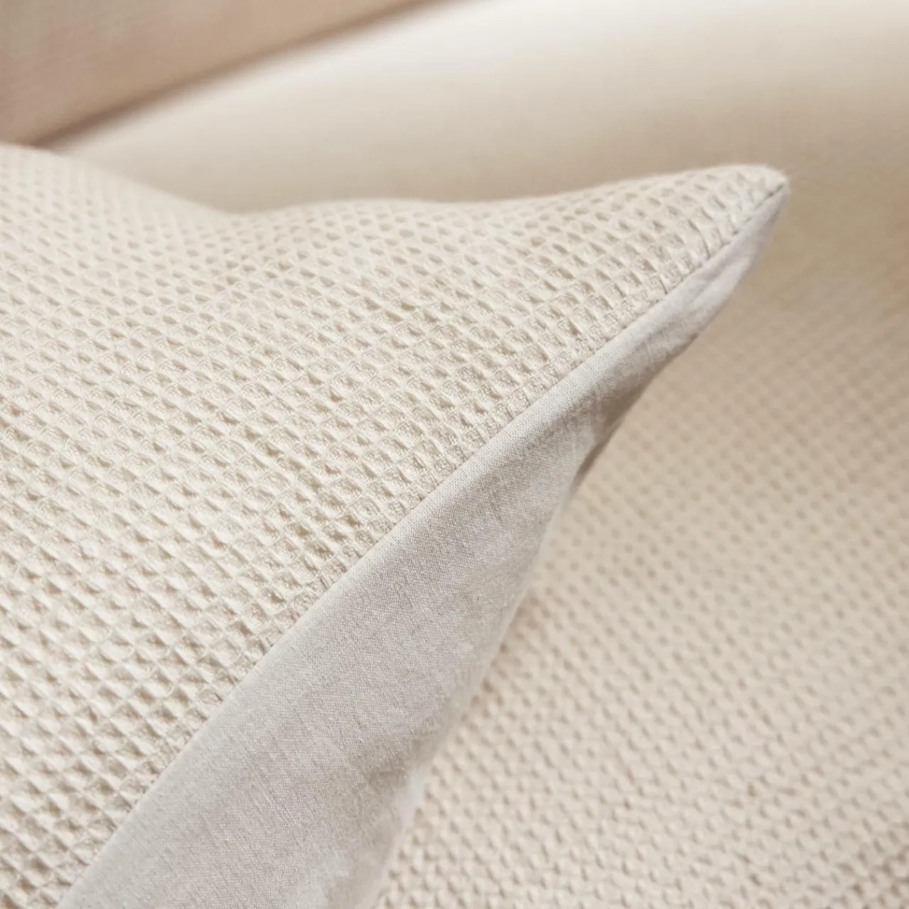 EMINZA Housse de couette coton nid d'abeille (280 x 240 cm) Eva Beige Clearance
