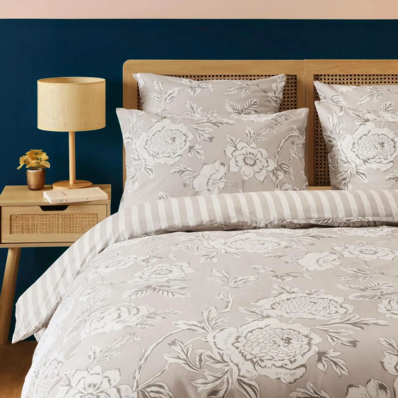 EMINZA Housse de couette coton (200 x 200 cm) Lara Beige Online