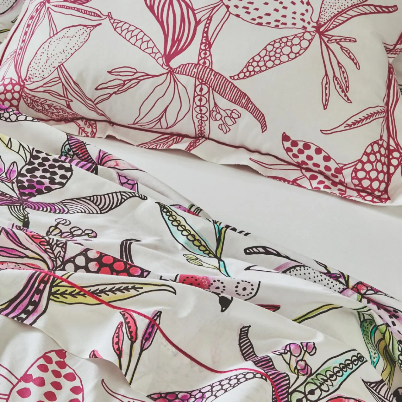 TRADILINGE Housse de couette coton (200 x 200 cm) Pénélope Rose Discount