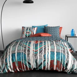 ATELIER DU COTON Housse de couette et deux taies coton (240 x 220 cm) India Multicolore