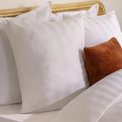 ATMOSPHERA Housse de couette et deux taies satin de coton (240 x 220 cm) Isadora he Blanc Online