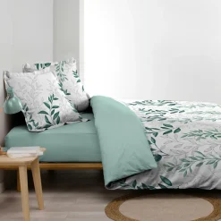 douceur d'intu017drieur Housse de couette et deux taies d'oreiller percale de coton (240 x 220 cm) Wendy e Vert Clearance