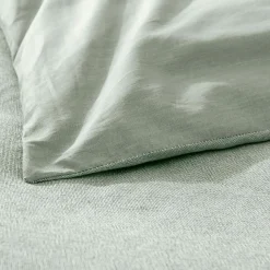 douceur d'intu017drieur Housse de couette et deux taies d'oreiller coton (260 x 240 cm) Meline Vert sauge